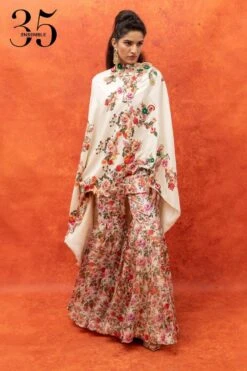 Anamika Khanna Floral Printed Drape And Sharara Set -Divine Couture 911ak22 4