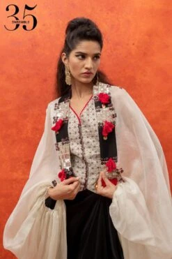 Anamika Khanna Off-white Embellished Cape Set -Divine Couture 911ak5 4