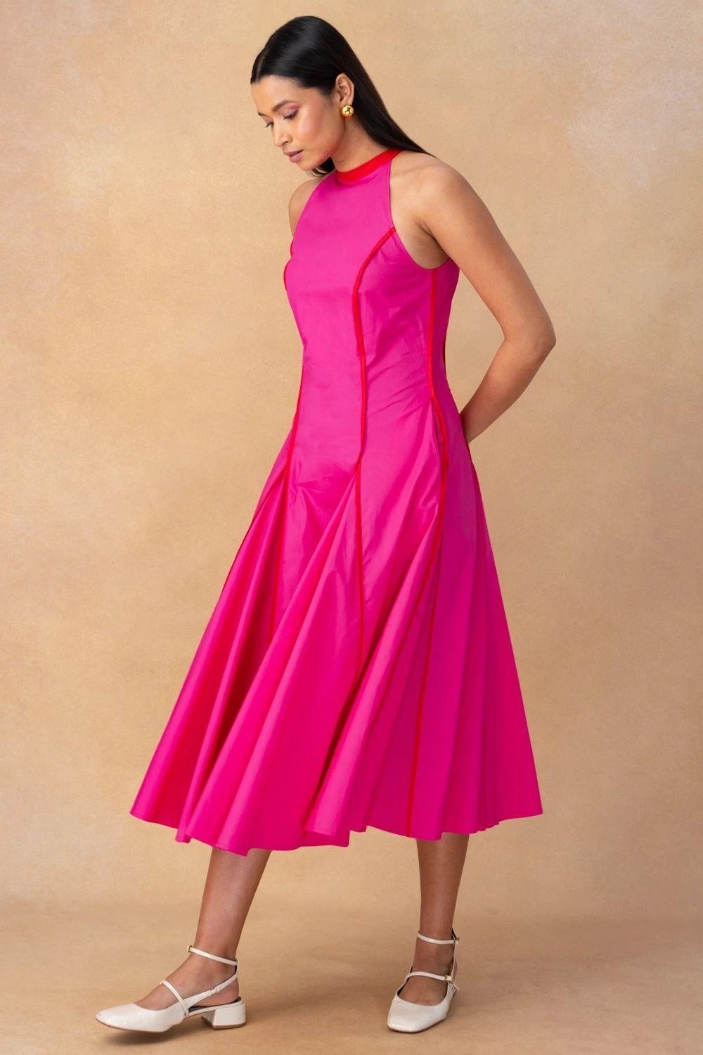 Bodice Hot Pink Halter Neck Dress 4 Bodice Hot Pink Halter Neck Dress - Image 2