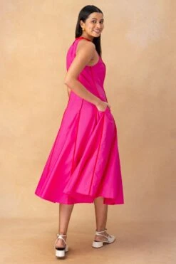 Bodice Hot Pink Halter Neck Dress 11 Bodice Hot Pink Halter Neck Dress -Divine Couture 9823be3 5