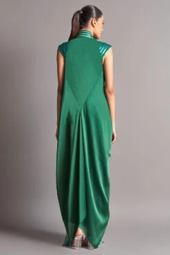 Amit Aggarwal Emerald Draped Jacket & Jumpsuit 7 Amit Aggarwal Emerald Draped Jacket & Jumpsuit -Divine Couture aair 059 emr 3