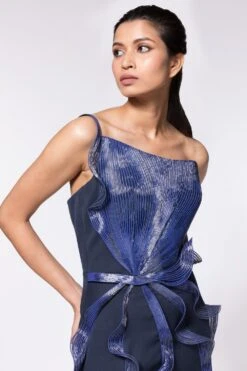 Amit Aggarwal Navy Blue Structured Gown -Divine Couture aarts21032 4