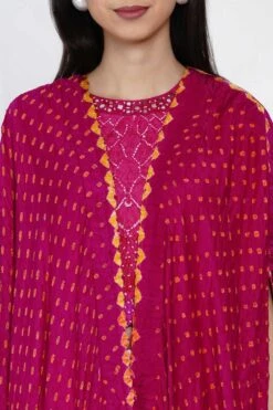 Twenty Nine Bandhani Cape Set With Mirrorwork Top -Divine Couture act129b 6