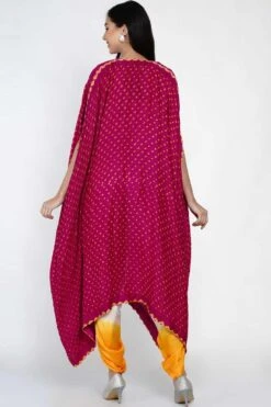 Twenty Nine Bandhani Cape Set With Mirrorwork Top -Divine Couture act129b 7