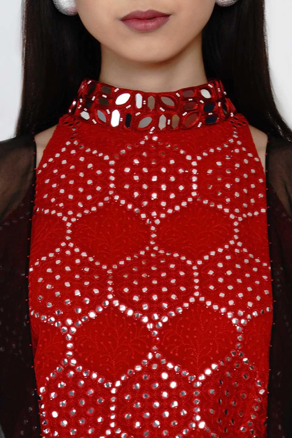 Twenty Nine Organza Cape Set With A Hand Embroidered Top 5 Twenty Nine Organza Cape Set With A Hand Embroidered Top - Image 3