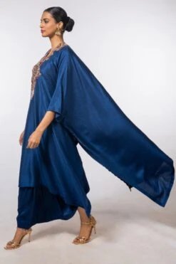 Anamika Khanna Blue Embroidered Kaftan & Pants -Divine Couture ak ens d 075 3