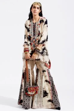 Aseem Kapoor Tie & Dye Mitra Kurta & Sharara Set 12 Aseem Kapoor Tie & Dye Mitra Kurta & Sharara Set -Divine Couture aw21 ac k 3 tr 1 4