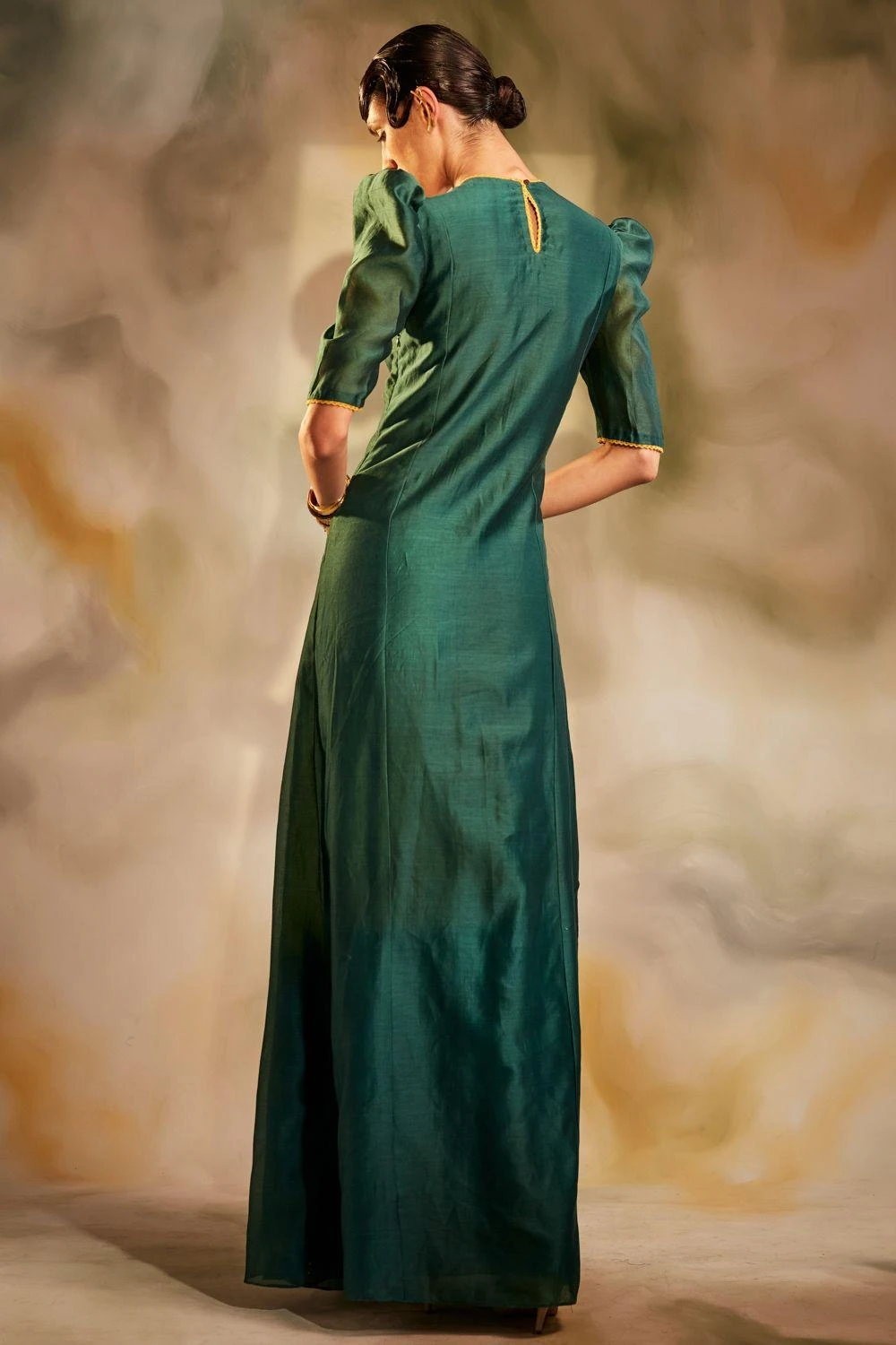 Chandrima Emerald Green Cutwork Maxi Dress 5 Chandrima Emerald Green Cutwork Maxi Dress - Image 3