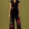 Chandrima Black Floral Embroidered Jumpsuit -Divine Couture ch1243 1