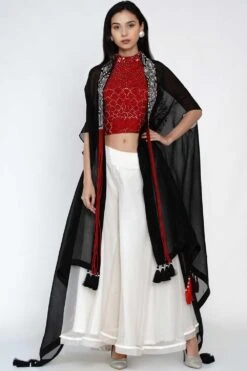 Twenty Nine Black Embellished Cape