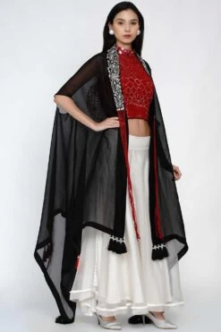 Twenty Nine Black Embellished Cape -Divine Couture ct 332bl 2