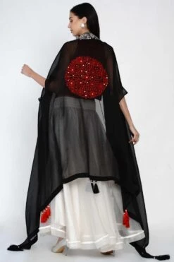 Twenty Nine Black Embellished Cape -Divine Couture ct 332bl 4