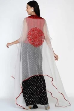 Twenty Nine White Embellished Cape -Divine Couture ct 332r 4