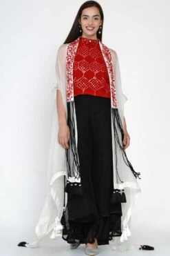 Twenty Nine White Organza Cape -Divine Couture ct 332w 2