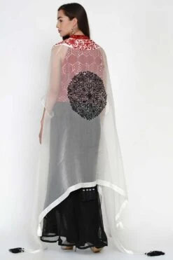 Twenty Nine White Organza Cape -Divine Couture ct 332w 4