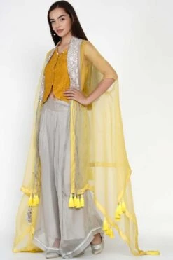 Twenty Nine Yellow Organza Cape -Divine Couture ct 332y 2