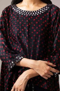 Twenty Nine Gajji Silk Bandhni Mirrorwork Cape -Divine Couture ct251b 3