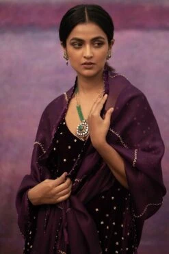 Deep Thee Violet Hand Embroidered Sharara Set -Divine Couture dp bsr 01 3