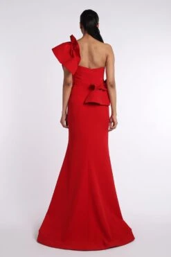 Gauri & Nainika Red One Shouldered Mermaid Gown -Divine Couture gn gwn 116a 5