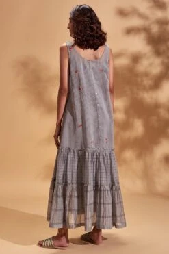 Half Full Curve Floral Cluster Double Frill Dress -Divine Couture hfcsb032 4