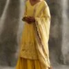 Itrh Yellow Sharara Set With Gold Lampi Stripes 2 Itrh Yellow Sharara Set With Gold Lampi Stripes -Divine Couture itrh658 1