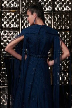 Rohit Gandhi + Rahul Khanna Matrix Blue Jacket With Tulle Gown -Divine Couture jkt14002 5