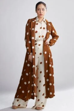 KoAi Polka Dotted Trench Coat With Belt -Divine Couture kofw20048 3
