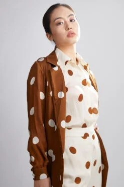 KoAi Polka Dotted Trench Coat With Belt -Divine Couture kofw20048 4