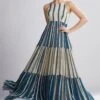 KoAi Striped Tiered Maxi Dress -Divine Couture kofw20053 1
