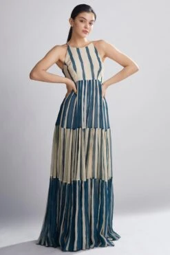 KoAi Striped Tiered Maxi Dress -Divine Couture kofw20053 2