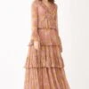 KoAi Pink & Peach Floral Three Tiered Frill Dress 1 KoAi Pink & Peach Floral Three Tiered Frill Dress -Divine Couture kofw21020 1
