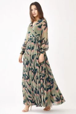 KoAi Sage Green Floral Wrap Dress 8 KoAi Sage Green Floral Wrap Dress -Divine Couture kofw21021 2