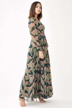 KoAi Sage Green Floral Wrap Dress 9 KoAi Sage Green Floral Wrap Dress -Divine Couture kofw21021 3