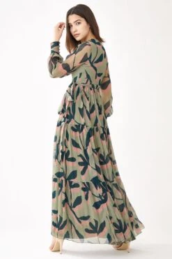 KoAi Sage Green Floral Wrap Dress 11 KoAi Sage Green Floral Wrap Dress -Divine Couture kofw21021 5