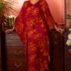 KoAi Dark Pink & Mustard Floral Kaftan -Divine Couture koss21058 1