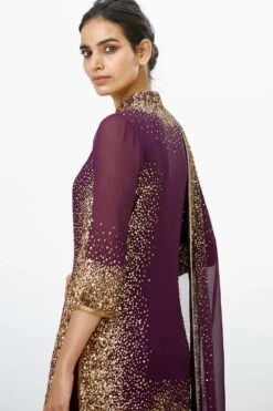 Nakul Sen Purple Sequin Embroidered Sharara Set -Divine Couture ns 2903 au 4