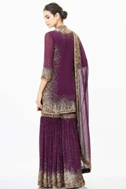 Nakul Sen Purple Sequin Embroidered Sharara Set -Divine Couture ns 2903 au 5
