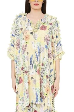 PS Pret By Payal Singhal Yellow Printed Kaftan Top With Culottes 8 PS Pret By Payal Singhal Yellow Printed Kaftan Top With Culottes -Divine Couture ps fw822 3