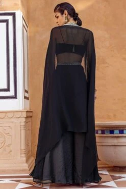 Ridhima Bhasin Black Pearl Embellished Cape Set -Divine Couture rb 1811rb15 7