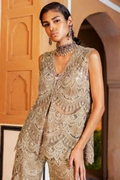 Ridhima Bhasin Gold Embellished Gharara Set 15 Ridhima Bhasin Gold Embellished Gharara Set -Divine Couture rb 1811rb19 6