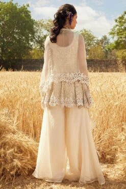 Ridhima Bhasin Ivory Embroidered Peplum Sharara Set -Divine Couture rbss21 04 4