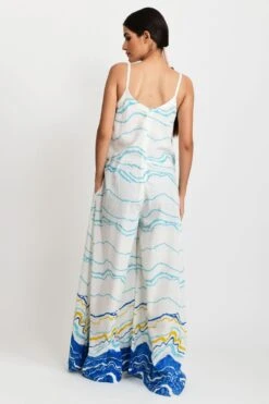 Rias Jaipur Sleeveless Wave Printed Jumpsuit -Divine Couture rias par 13 5
