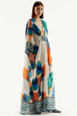 Rajdeep Ranawat Printed Kaftan With Jewelled Waist -Divine Couture rr 1149 3