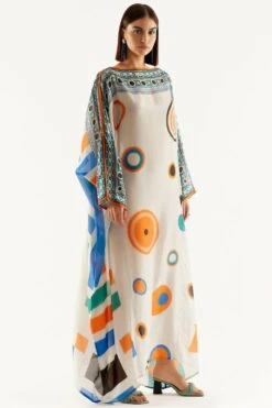 Rajdeep Ranawat Boat Neck Panel Kimono Kaftan -Divine Couture rr 1155 3