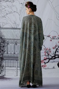 Rajdeep Ranawat Printed Kaftan With A Jewelled Belt -Divine Couture rr1109 7