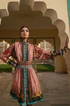 Rajdeep Ranawat Printed Silk Dress With A Belt 9 Rajdeep Ranawat Printed Silk Dress With A Belt -Divine Couture rr20764 3