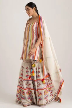 Sharara Set With Stripe Print & Embroidery -Divine Couture sa13 2