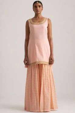 Salmon Organic Cotton Sharara Set -Divine Couture sa15 3