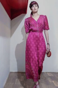 Siddhartha Bansal Magenta Pink Jumpsuit