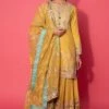 Simar Dugal Mustard Gota Embroidered Sharara Set -Divine Couture sd1602 1